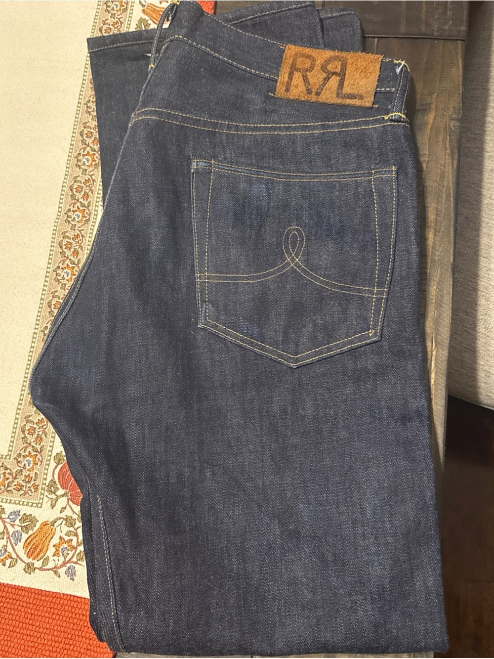 Ralph Lauren Double RL Men's 32x32 Men Indigo  Selvedge Jeans - Classic Straight